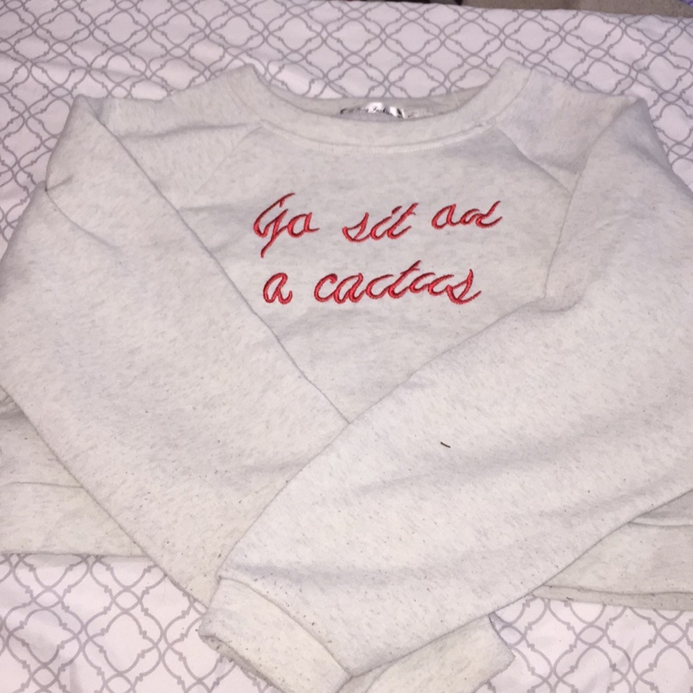 go sit on a cactus cropped hoodie